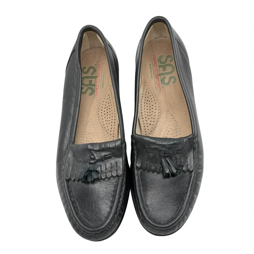 SAS Womens Tripad Comfort Teal Leather Kiltie Tassel Loafers Shoes Size 6 M‎